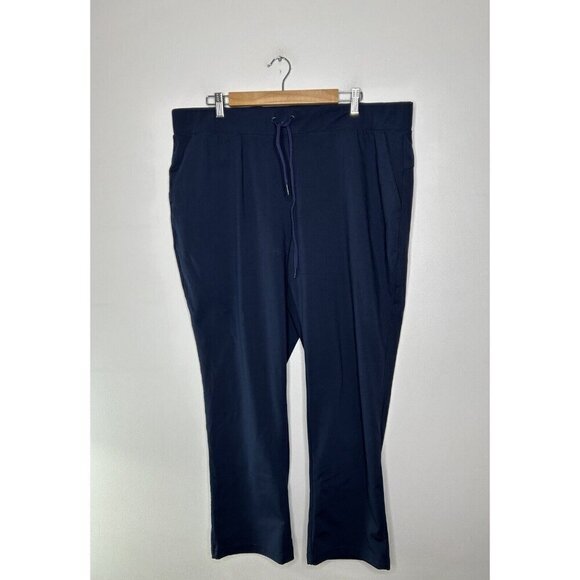 Yogalicious Lux Joggers Women Navy Blue Drawstring Pockets Elastic Waist Size 1X - Picture 1 of 9